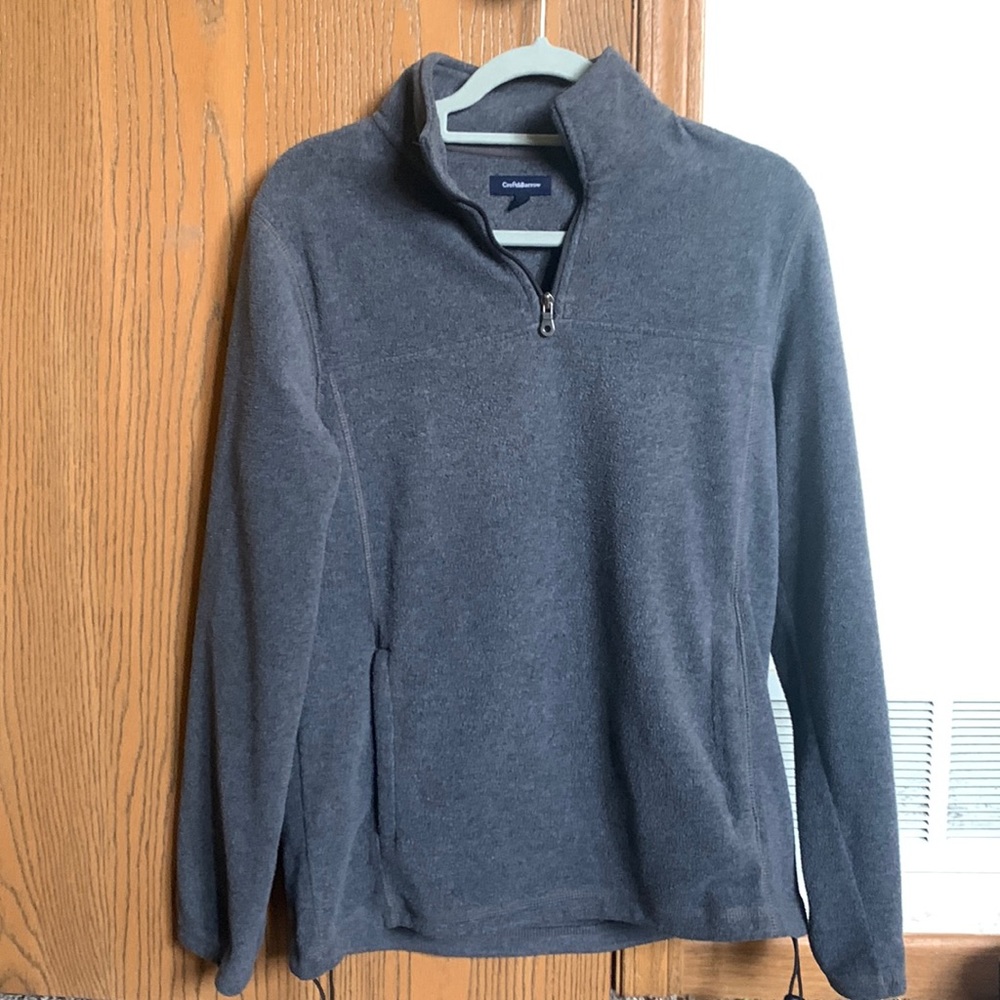 Fuzzy grey quarter zip